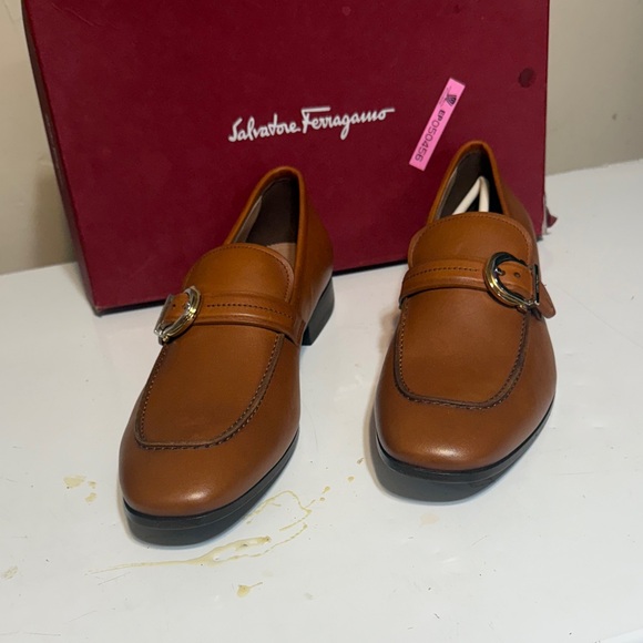 Salvatore Ferragamo Men's Tan Loafers with Buckle